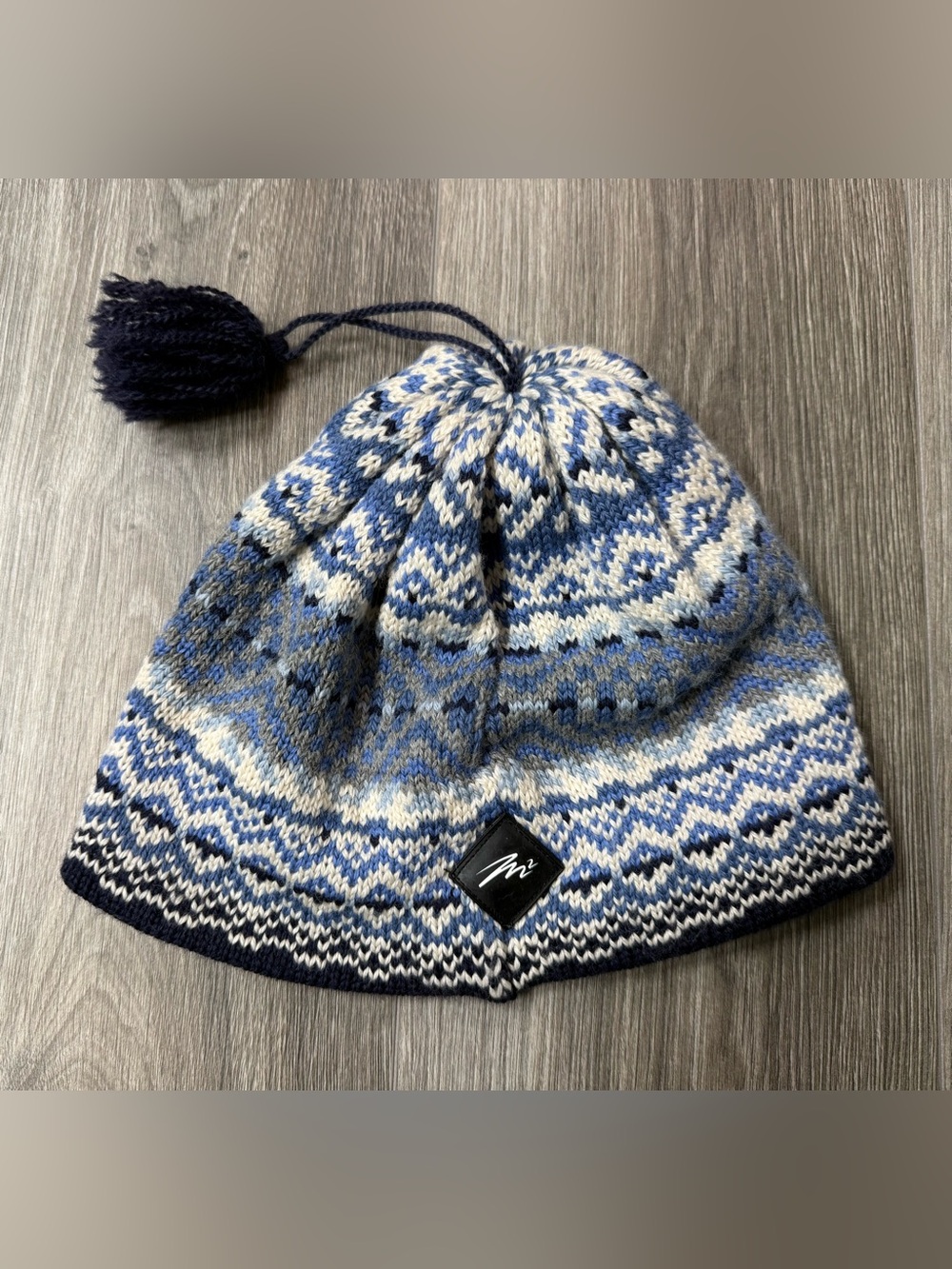 Merkley Headgear Fair Isle Tassel Beanie | Wool Blend | Blue